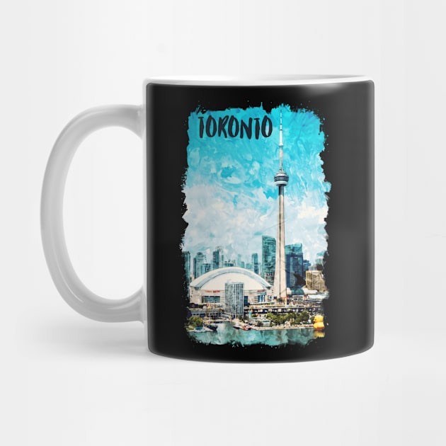 Toronto Canada city watercolor by NeedsFulfilled